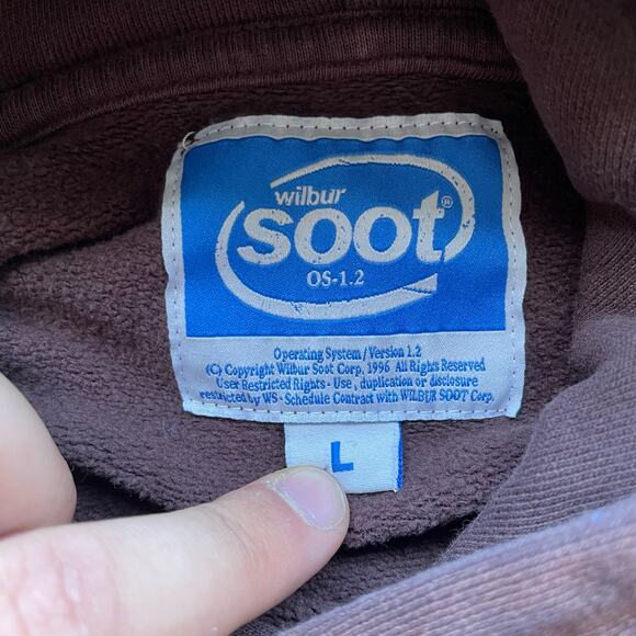 Wilbur Soot 96' Version 1.2 Embroidered Hoodie L Brown - Picture 6 of 6